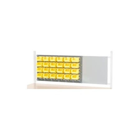 Global Equipment (1)36" Louver   (1)18" Steel Panel Kit with 24 Yellow Bins For 60" Bench, GY 651444